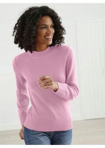 sheego Gro&szlig;e Gr&ouml;&szlig;en Stehkragenpullover mit Baumwolle, altros&eacute;, Gr&ouml;&szlig;e 44 - Damen