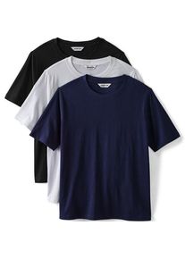 LANDS' END Kurz&auml;rmelige Rundhalsshirts im 3er-Set, Damen,  Sonstige, Baumwolle/Baumwoll-Mischung, by Lands' End