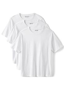 LANDS' END Kurz&auml;rmelige Rundhalsshirts im 3er-Set, Damen,  Wei&szlig;, Baumwolle/Baumwoll-Mischung, by Lands' End