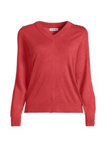LANDS' END CashTouch Pullover mit V-Ausschnitt, Damen,  Orange, Polyacryl, by Lands' End