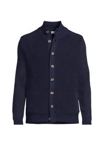LANDS' END Cardigan mit Stehkragen DRIFTER, Herren,  Blau, Baumwolle, by Lands' End