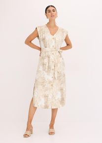 bonprix Viskose-Kleid mit Bindeband (2-tlg.Set), beige, Gr.40, Elegantes Kleid mit Bindeband aus sch&ouml;ner Viskose