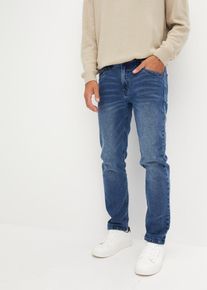 bonprix Regular-Fit-Jeans aus hochwertigem schwerem Denim Straight, blau, Gr.46, Hochwertige kernige Stretchjeans in 5-Pocket-Form, 99% Baumwolle