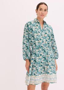 bonprix Kleid im Leinen-Look, wei&szlig;, Gr.44, mit 3/4-&Auml;rmeln