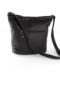 bonprix Handtasche mit austauschbarem Trageriemen, schwarz, Gr.33x28 cm, L&auml;ssige Handtasche in Lederoptik