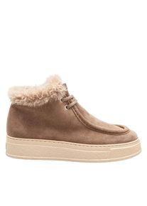 Attilio Giusti Leombruni Agl Low-Top Sneaker - Fergus Suede Sneaker With Sheepskin Lining Taupe - Gr. 40 (EU) - in Braun - f&uuml;r Damen
