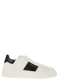 Hogan Low-Top Sneaker - Sporty Nappa Leather Sneakers With Vertical Stripe - Gr. 9 - in Wei&szlig; - f&uuml;r Damen