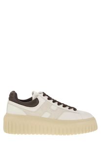 Hogan Low-Top Sneaker - H-Stripes Leather Trainers - Gr. 39 (EU) - in Beige - f&uuml;r Damen
