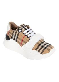 Burberry Low-Top Sneaker - Vintage Check-Pattern Touch-Strap Sneakers - Gr. 36 (EU) - in Beige - f&uuml;r Damen