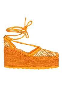 Bottega Veneta Sandalen - Orange Stretch 90 Wedge Espadrilles - Gr. 39 (EU) - in Orange - f&uuml;r Damen