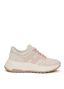 Hogan Low-Top Sneaker - Hi Fi H Pink And Ivory Suede - Gr. 38 (EU) - in Beige - f&uuml;r Damen