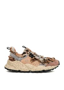 Flower Mountain Low-Top Sneaker - Chunky Sneakers With Leopard Fur And Suede Detaili - Gr. 36 (EU) - in Beige - f&uuml;r Damen