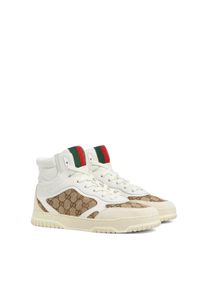 Gucci Low-Top Sneaker - Re-Web High Sneakers - Gr. 37 (EU) - in Beige - f&uuml;r Damen