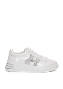 Hogan Low-Top Sneaker - Rebel White Leather And Rhinestones Sneakers - Gr. 35 (EU) - in Wei&szlig; - f&uuml;r Damen