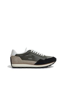 Hogan Low-Top Sneaker - Running 86Er Green Leather Suede Beige And Black - Gr. 6 - in Schwarz - f&uuml;r Damen