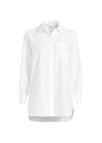 LANDS' END Lange weite B&uuml;gelfrei-Bluse, Damen,  Wei&szlig;, Baumwolle, by Lands' End