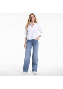 LANDS' END Mid Waist Baggy Jeans aus Baumwolle, Damen,  Blau, Baumwolle, by Lands' End