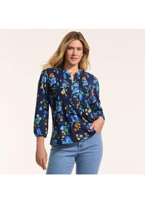 LANDS' END Baumwolle/Modal-Biesenshirt mit 3/4-&Auml;rmeln f&uuml;r Damen, Damen, size: regular, Blau, Elasthan/Baumwoll-Mischung/Synthetic-blend, by Lands' End