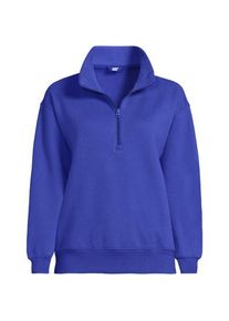 LANDS' END Serious Sweats Pullover mit Rei&szlig;verschluss, Damen,  Blau, Baumwoll-Mischung/Polyester-Mischung, by Lands' End