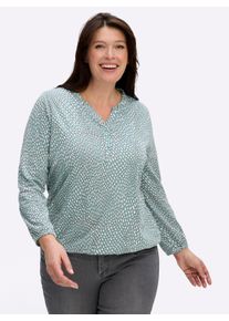 sheego Gro&szlig;e Gr&ouml;&szlig;en Langarmshirt, ozean-ecru-bedruckt, Gr&ouml;&szlig;e 46 - Damen