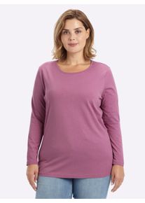 sheego Gro&szlig;e Gr&ouml;&szlig;en Langarmshirt, rosenholz, Gr&ouml;&szlig;e 44 - Damen