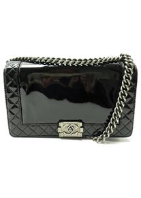 Chanel Crossbody Bags - Chanel GRAND BOY HANDTASCHE AUS SCHWARZEM PATENTLE - Gr. unisize - in Schwarz - f&uuml;r Damen