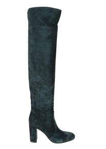 Gianvito Rossi Stiefel - Knee-High Black Suede Boots With Block Heel - Gr. 36 (EU) - in Schwarz - f&uuml;r Damen