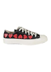 Comme des Garcons Play Low-Top Sneaker - Multi-Heart Print Low Top Sneakers - Gr. 9 - in Schwarz - f&uuml;r Damen