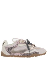 Pinko Low-Top Sneaker - Structured Mixed Leather Sneakers With Contrasting - Gr. 37 (EU) - in Grau - f&uuml;r Damen