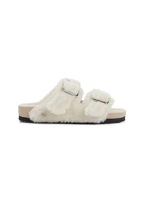 Birkenstock Sandalen - Soft Shearling Sandals With Adjustable Straps - Gr. 39 (EU) - in Wei&szlig; - f&uuml;r Damen