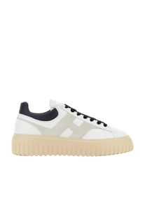 Hogan Low-Top Sneaker - H-Stripes Leather Lace-Up Sneakers With Contrastin - Gr. 9_5 - in Wei&szlig; - f&uuml;r Damen