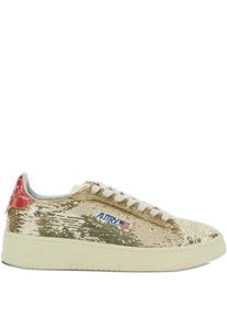 Autry Low-Top Sneaker - Dallas Low 'Sparkling' Sneakers In Platinum Sequin - Gr. 37 (EU) - in Gelb - f&uuml;r Damen