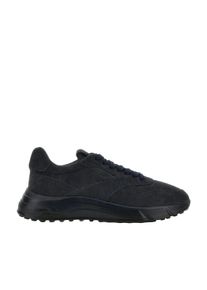 Hogan Low-Top Sneaker - Modern Calfskin Lace-Up Shoes With Textured Sole - Gr. 8_5 - in Schwarz - f&uuml;r Damen