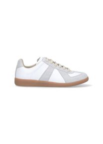Maison Martin Margiela Maison Margiela Low-Top Sneaker - White Leather Sneakers With Gray Suede Detailing - Gr. 43 (EU) - in Wei&szlig; - f&uuml;r Damen