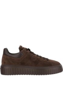 Hogan Low-Top Sneaker - H-Stripes H Lace-Up Shoes With Calfskin Finish - Gr. 5_5 - in Schwarz - f&uuml;r Damen
