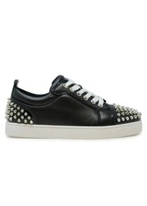 Christian Louboutin Low-Top Sneaker - 1250302 B601 Louise Junior Spikes Black Nappa Snea - Gr. 37 (EU) - in Schwarz - f&uuml;r Damen