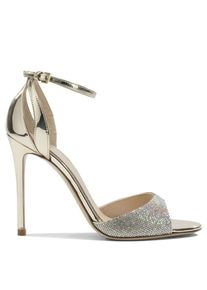 Ninalilou Sandalen - Gleaming Metallic Heeled Pumps With Rhinestone Str - Gr. 36 (EU) - in Beige - f&uuml;r Damen
