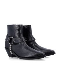 Junya Watanabe Stiefel - Python-Effect Leather Western Ankle Boots With Cha - Gr. 7 - in Schwarz - f&uuml;r Damen
