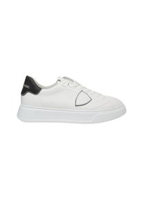 Philippe Model Low-Top Sneaker - White Leather Sneakers With Contrasting Heel Detai - Gr. 45 (EU) - in Wei&szlig; - f&uuml;r Damen