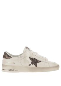 Golden Goose Deluxe Brand Golden Goose Low-Top Sneaker - Stardan Leather Sneakers With Glitter Star Patch - Gr. 39 (EU) - in Braun - f&uuml;r Damen