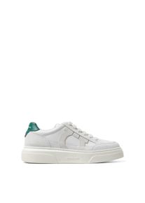Salvatore Ferragamo Low-Top Sneaker - White Leather Sneakers With Textured Accents - Gr. 8_5 - in Wei&szlig; - f&uuml;r Damen