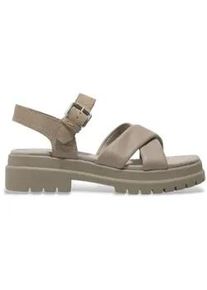 Timberland f&uuml;r Damen. TB0A63H4EO11 London Vibe taupefarbene Ledersandalen mit Fersenriemen (38.5 W), Wohnung, Schnalle, L&auml;ssig