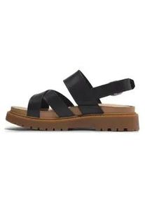 Timberland f&uuml;r Damen. TB0A61TRW021 Clairemont Way R&uuml;ckenriemen Ledersandalen schwarz (39.5 W), Wohnung, Schnalle, L&auml;ssig