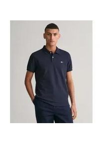 Gant f&uuml;r Herren. 2220 Schmal geschnittenes marineblaues Shield-Piqu&eacute;-Poloshirt (XXL), L&auml;ssig, Baumwolle, Kurzarm