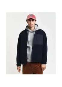 Gant f&uuml;r Herren. 2015077 Reversible Fleece-Futter mit Marine Rei&szlig;verschluss (XXL), L&auml;ssig, Recyceltes Polyester, Nachhaltig