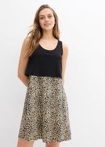 bonprix 2-in-1 Umstands- und Stillkleid aus Baumwolljersey, schwarz, Gr.40/42 (M), Umstandskleid f&uuml;r die Schwangerschaft und danach, 95% Baumwolle (organic)