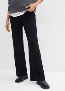 bonprix Umstandshose aus Punto di Roma mit leicht ausgestelltem Bein, schwarz, Gr.32/34 (XS), Alltagshose f&uuml;r die Schwangerschaft