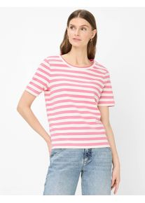 Brax Damen Streifenshirt Style CIRA S raspberry sorbet, Rosa, Gr. 34