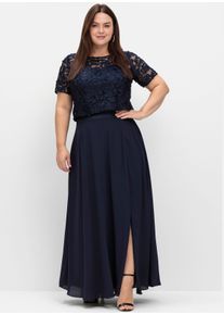 sheego Gro&szlig;e Gr&ouml;&szlig;en A-Linien-Rock mit Seitenschlitz, marine, Gr&ouml;&szlig;e 56 - Damen