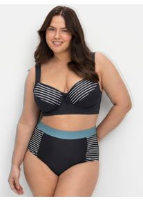 sheego Gro&szlig;e Gr&ouml;&szlig;en Bikini-Oberteil mit B&uuml;geln, im Streifen-Design, marine-gestreift, Gr&ouml;&szlig;e 46D - Damen